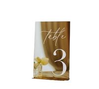 Numéros de Table Mariage Modern Table Numbers Wedding Gold Mirror Signs Decor Reception Signage(10x15cm,TABLE 1-20)