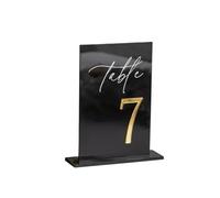 Numéros de Table Mariage White Acrylic Table Numbers Wedding Decor Signage Gold Tabletop(Gold on black,No.1-3)