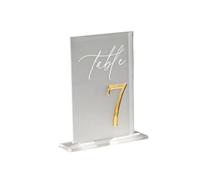 Numéros de Table Mariage White Acrylic Table Numbers Wedding Decor Signage Gold Tabletop(Gold on frosted,No.1-30)