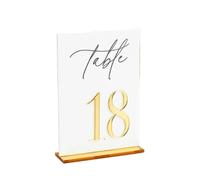 Numéros de Table Mariage White Acrylic Table Numbers Wedding Decor Signage Gold Tabletop(Gold on white,No.1-3)