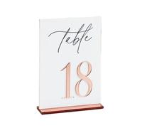 Numéros de Table Mariage White Acrylic Table Numbers Wedding Decor Signage Gold Tabletop(Rosegold on white,No.1-3)