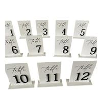 Numéros de Table Mariage White Acrylic Table Numbers Wedding Decor Signage Gold Tabletop(White style 2,No.1-20)