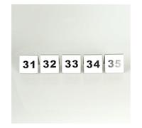 Numéros de table, Numéros de table, lot 5, support triangulaire en acier inoxydable, double face, 50 x 43 mm(31 to 35)