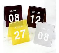 Numéros de Table, Panneaux de Numéros de Table de 1 À 10...1 À 100 Affichage de Table de Numérotation de Table, Numéros de Table de Mariage pour Restaurant, Fête, Banquets(Purple-7 * 8cm,1-25)