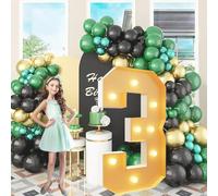 Numéros lumineux de 0,7 m/1 m/1,2 m, numéros de chapiteau à DEL à lumière chaude, kit de panneau en mousse prédécoupé pour bal, mariage, intérieur et extérieur, événements décoratifs