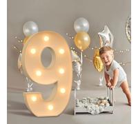 Numéros Lumineux De Chapiteau De 3 Pieds, Cadre Prédécoupé Numéro 0-9, Chiffres en Mosaïque Géants Éclairés par LED Blanc Chaud for Ballons, Anniversaire, Décoration (Color : Number 9, Size : 100cm