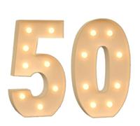 Numéros Lumineux De Chapiteau De 3 Pieds, Cadre Prédécoupé Numéro 0-9, Chiffres en Mosaïque Géants Éclairés par LED Blanc Chaud for Ballons, Anniversaire, Décoration (Color : Number 50, Size : 100cm