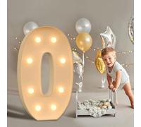 Numéros Lumineux De Chapiteau De 3 Pieds, Cadre Prédécoupé Numéro 0-9, Chiffres en Mosaïque Géants Éclairés par LED Blanc Chaud for Ballons, Anniversaire, Décoration (Color : Number 0, Size : 100cm