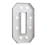 Numéros lumineux de chapiteau de 40 pouces, numéros de chapiteau à faire soi-même, LED for 1 à 8 décorations d'anniversaire, décor de fête d'anniversaire(Number 0,WHITE LIGHT)