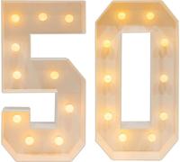 Numéros lumineux, style vintage, à piles, 50, L