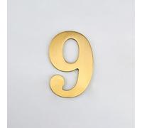 Numéros Maison 3 Pouces, Chiffres Modernes En Métal Laiton, Numéro Porte 8 Cm, Lettres Dorées Pour Boîte Aux Lettres, Panneau Décoratif Extérieur, Appartement, Bureau, Café, Jardin(9)