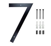 Numéros maison flottants 10/12 pouces en métal moderne en acier inoxydable, numéro porte noir avec vis, panneau d'adresse pour boîte aux lettres, décor mural pour appartement, jardin, café(7,12In)