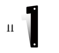 Numéros maison modernes en fer 3/4/5/6/7/8 pouces avec vis numéros porte noirs en fer chiffres 0 à 9 lettres A à Z numéros d'adresse 3D imperméables décoratifs pour l'extérieur boîte aux lettres(1,4in