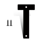 Numéros maison modernes en fer 3/4/5/6/7/8 pouces avec vis numéros porte noirs en fer chiffres 0 à 9 lettres A à Z numéros d'adresse 3D imperméables décoratifs pour l'extérieur boîte aux lettres(T,6in