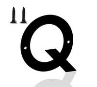 Numéros modernes en fer pour maison 3/4/5/6/7 pouces avec vis numéro porte noir 0-9 lettres A-Z chiffres en 3D étanches décoratifs pour l'extérieur pour maison jardin boîte aux lettres(Q,6inch)