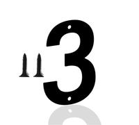 Numéros modernes en fer pour maison 3/4/5/6/7 pouces avec vis numéro porte noir 0-9 lettres A-Z chiffres en 3D étanches décoratifs pour l'extérieur pour maison jardin boîte aux lettres(3,6inch)