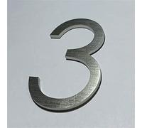 Numéros Plaque Maison 3D Auto Adhésifs 6cm Acier Inoxydable Brossé Numéro Autocollant Porte Métal Plaques Signe Numérique pour Boîte Aux Lettres Rue Hôtel Appartement Intérieur Extérieur (3)