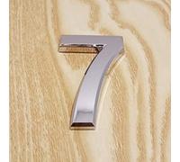 Numéros Plaque Maison Auto-adhésifs 3D 3.5/5/7/10cm 0-9 Lettre A-Z Numéro Argent Moderne Porte Hôtel Intérieur Boîte Aux Lettres Adresse Chiffres Mur 3M Autocollant Signe ABS électrolytique (3.5CM,7)