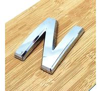 Numéros Plaque Maison Auto-adhésifs 3D 3.5/5/7/10cm 0-9 Lettre A-Z Numéro Argent Moderne Porte Hôtel Intérieur Boîte Aux Lettres Adresse Chiffres Mur 3M Autocollant Signe ABS électrolytique (7CM,N)