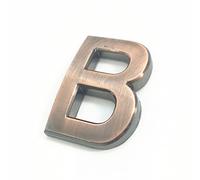 Numéros Plaque Maison Auto Adhésifs 3D 5cm 0-9 Lettre A-Z Signe Tableau Bord Moderne Rouge Bronze Couleur Numéro Porte Adresse Hôtel Appartement Chiffres 3M Autocollant Galvanoplastie (B)