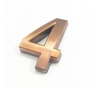 Numéros Plaque Maison Auto Adhésifs 3D 5cm 0-9 Lettre A-Z Signe Tableau Bord Moderne Rouge Bronze Couleur Numéro Porte Adresse Hôtel Appartement Chiffres 3M Autocollant Galvanoplastie (4)