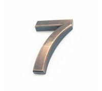 Numéros Plaque Maison Auto Adhésifs 3D 5cm 0-9 Lettre A-Z Signe Tableau Bord Moderne Rouge Bronze Couleur Numéro Porte Adresse Hôtel Appartement Chiffres 3M Autocollant Galvanoplastie (7)