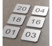 numérotée vestiaire étiquette Étiquettes Numériques En Acrylique De 3,5 4 5 6 8 Cm De Largeur, Étiquettes Numériques Carrées Pour Porte Pour Le Marquage De L'équipement(A,1-100 L W 8cm x 8cm)