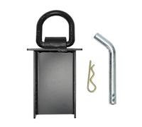 NUMNBE Anneau en D pour piquet de remorque, construction en acier, revêtement en poudre noire, hauteur réglable - Charge de travail de 2 449,4 kg, attache sécurisée pour camions, remorques