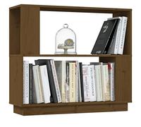 NUMNBE Bibliothèque en pin massif - 80 x 25 x 70 cm - Couleur miel - Polyvalente - Avec design ouvert - Pour salon et bureau