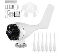 NUMNBE Générateur Éolien 6 Lames Petite Éolienne 800W 48V, Machine Industrielle à Vitesse de Démarrage Lent - Haute Utilisation d’Énergie Éolienne, Design Durable et Faible Vibration (Blanc)