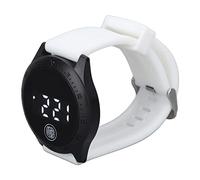 NUMNBE HZ2030 LED Digital Watch Corée Style Imperproof Touch Élégant Montre pour Les Hommes étudiants (Black Shell White Belt)
