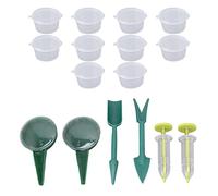 NUMNBE Mini semoirs - 2 mini semoirs 2 verts - 5 vitesses - 2 outils de transplantation - Plastique réutilisable léger - Design de serrage simple