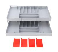 NUMNBE Organisateur de Tiroir Pliable, Organisateur de Bureau Multifonctionnel Extensible, Noir - Gain de Place, Design Compact et Polyvalent pour Cuisine et Bureau (Gris)