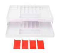 NUMNBE Organisateur de Tiroir Pliable, Organisateur de Bureau Multifonctionnel Extensible, Noir - Gain de Place, Design Compact et Polyvalent pour Cuisine et Bureau (Blanco)