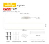 NUMNBE Rubans LED pour Plantes d’Intérieur, Lumière de Croissance Rouge & 3000K, Lampe de Croissance pour Hydroponie et Succulentes, 4 Niveaux de Luminosité Réglable, Minuteur (100 cm 2 bandes)