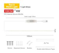 NUMNBE Rubans LED pour Plantes d’Intérieur, Lumière de Croissance Rouge & 3000K, Lampe de Croissance pour Hydroponie et Succulentes, 4 Niveaux de Luminosité Réglable, Minuteur (100 cm 1 bande)