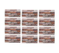 NUMNBE Stickers Muraux en PVC Épais 12pcs, Effet Brique Rétro Autocollants Étanches, 30x15cm - Haute Brillance, Auto - adhésif Facile à Poser, Décoration Salon et Chambre (FG-L05)