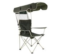 NUMNBE Sunbed Chaise Pliante Portable avec Auvent Rétractable 150KG - Confort et Protection Solaire - Chaise de Camping Pliable avec Porte - Gobelet pour Plage et Activités Extérieures (Vert)