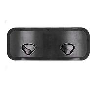 NUMNBE Trappe Vide Sanitaire Extérieur De Visite, Trappe Accès Pont 24 x 9,5 Pouces, Couvercle Articulé 180°, Anti UV, avec Serrure - Couvercle Étanche avec Joint en Caoutchouc, (Noire)