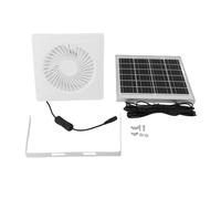 NUMNBE Ventilateur D'Extraction Solaire 6 Pouces, Ventilateur Rond Blanc avec Panneau Solaire 8W, Ventilation Efficace pour Salle de Bain et Cuisine - Économie D'Énergie, Facile à