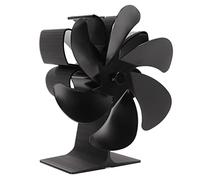 NUMNBE Ventilateur Pour Poêle À Bois 6 Lames, Ventilateur Écologique Auto - Démarrant, Résistant Haute Température Noir - Économie D'Énergie, Silence Optimal, Améliore Rendement Du Poêl
