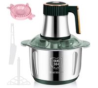 NUMNER Hachoir Électrique 5L, Hachoir a Viande Polyvalent 500W, Moteur en Cuivre, 3 Vitesses Réglables, 6 Lames en Inox, Robot Mixeur Petit pour Fruits Verdure Viande Épices (Vert)