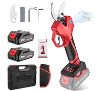 Sécateur Électrique Sans fil 50mm, Sécateur de Jardin avec 2 Batteries et Écran LCD, Lames Sharp Sk5, Moteur Sans Balais, Secateur Electrique pour Jardinage, Vigne, Arbre Fruitier