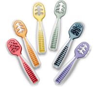 NumNum Cuillère Bébé 1er Âge Apprentissage DME - Lot 6 Arc-en-Ciel | Set De Couverts Souples En Silicone Sans BPA Pour Diversification Alimentaire DME, Pré-Cuillères Repas Bébé 6M+