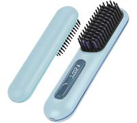 NUMOYA Go Brush Pro 2026, brosses à lisser portables pour voyage, avec chaleur rapide de 30 secondes, 3 réglages de température (bleu)