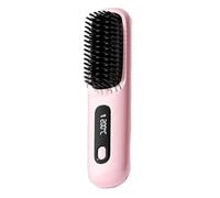 Numoya Go Brush Pro, Brosse Lissante Portable Sans Fil, Mini Peigne Lissant Rechargeable à Chauffage Rapide Les Voyages Et Le Quotidien, 3 Réglages De Chaleur Et écran LED(Pink)