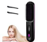 Numoya Go Brush Pro, Numoya Portable Straightener Brush - Gobrush Pro, Hair Straightener Brush Anti Scald Frizz Free (Black)