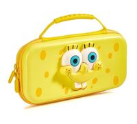 Numskull Spongebob Squarepants Face Hard Shell Travel Case for Nintendo Switch and OLED Model Console - Fits 10 Games and Switch Accessories, Bob l'éponge Squarepants Face