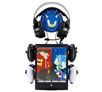 Numskull Casier de rangement gaming officiel Sonic the Hedgehog - Support pour 10 jeux/DVD, 4 manettes, casque et accessoires - Organiseur compact et résistant - Produit officiel Sonic the Hedgehog