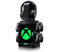 Numskull Casier gaming Xbox – 4 manettes, 10 jeux, 1 casque, éclairage logo Xbox